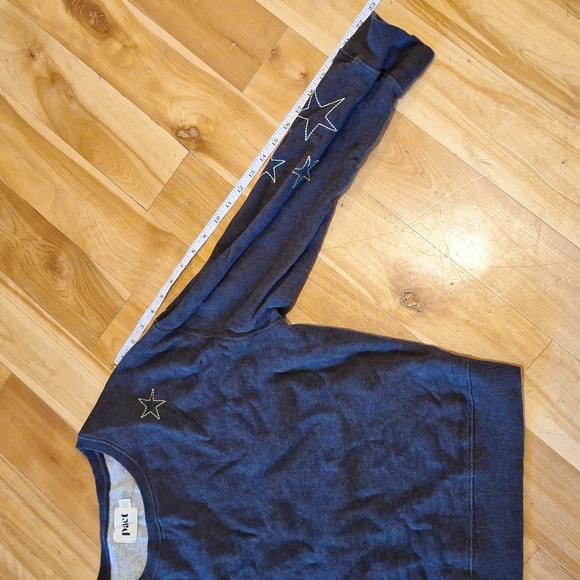 Pact Organic Cotton Star Embroidered Crewneck Sweatshirt Gray Size Large - Picture 11 of 11